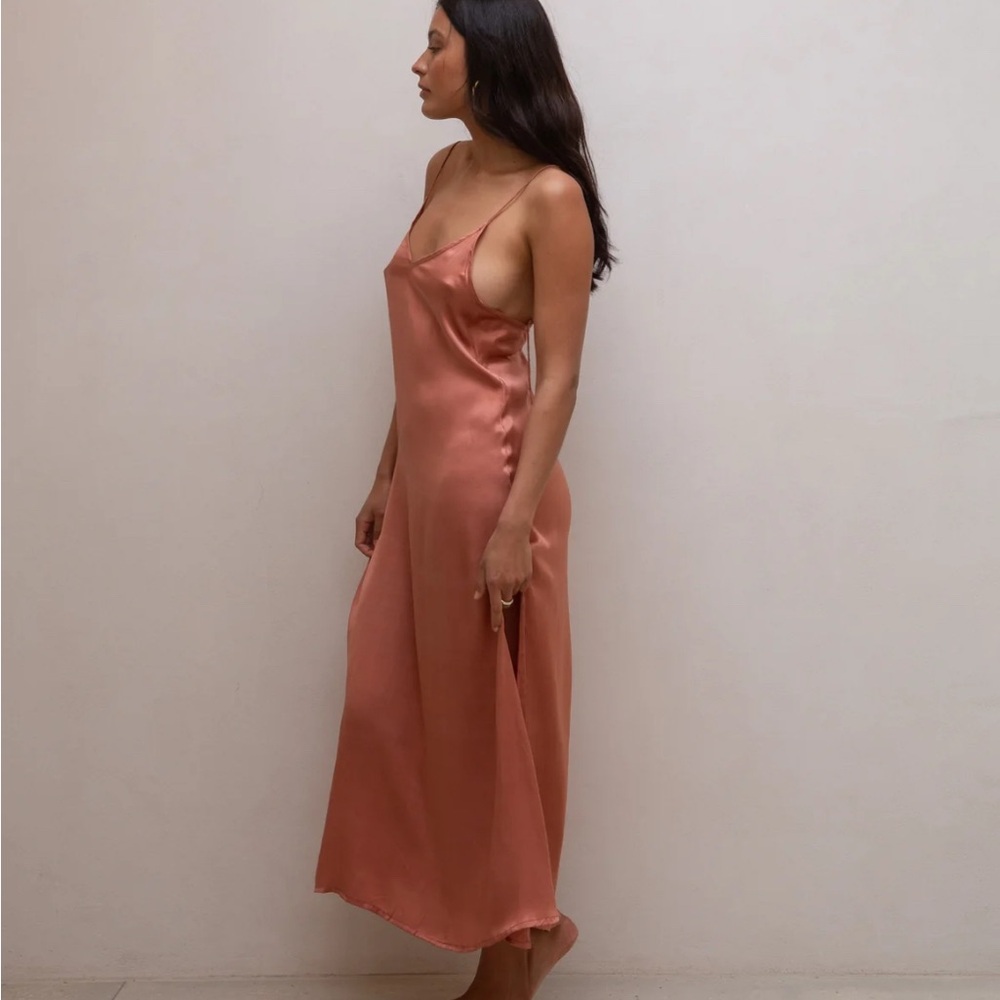 Bahhgoose Silk Slit Dress, S/M - Picture 3 of 13